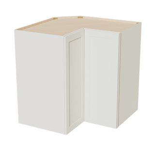 TW - WPC2442: Creamy White Shaker 24"W x 42"H 1 Door & 3 Shelves Pie Cut Wall Corner Cabinet - homecabinets