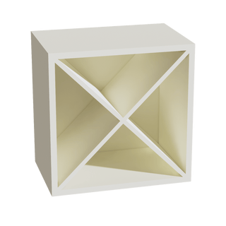 TW - WR1818: Creamy White Shaker 18"W x 18"H x 12"D Wall Wine Rack Incl. Shelf - homecabinets