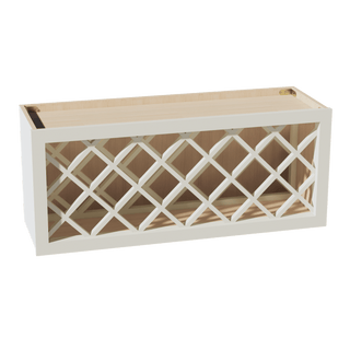 TW - WR3615: Creamy White Shaker 36"W x 15"H x 12"D Wall Wine Rack Incl. Shelf - homecabinets