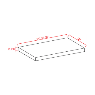White Oak - 24"W × 2 - 1/16"H Floating Shelf - homecabinets