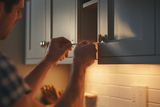 How to Hang a Wall Cabinet Without Studs and Scribe It to the Wall for a Perfect Fit