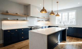 How to Incorporate Navy Blue Cabinets into a Modern Kitchen? - homecabinets