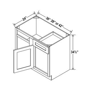 Double Smokey Gray - 36"W Blind Corner Base Cabinet