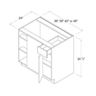 Frameless High-Glossy Gray - 36"W Blind Corner Base Cabinet