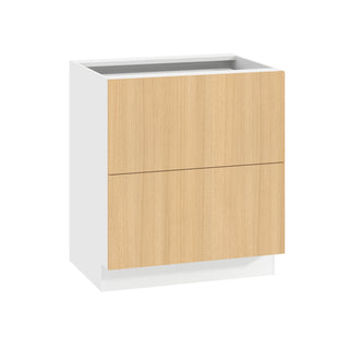 Frameless Oak Blonde - 30"W Drawer Base Cabinet