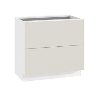 Frameless Matte Ivory - 36"W Drawer Base Cabinet