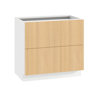 Frameless Oak Blonde - 36"W Drawer Base Cabinet