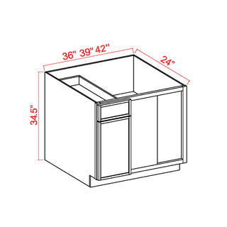 Slim Aston Green - 36"W Blind Corner Base Cabinet