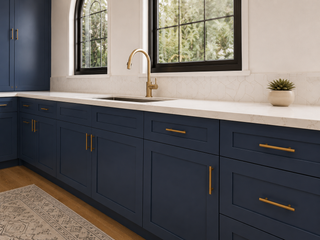 Navy Blue Shaker cabinet detail 1 - HomeCabinets