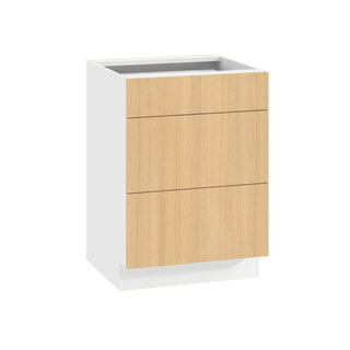 Frameless Oak Blonde - 24"W Drawer Base Cabinet