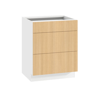 Frameless Oak Blonde - 27"W Drawer Base Cabinet
