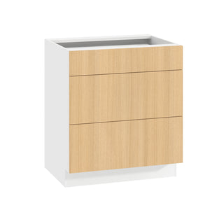 Frameless Oak Blonde - 30"W Drawer Base Cabinet
