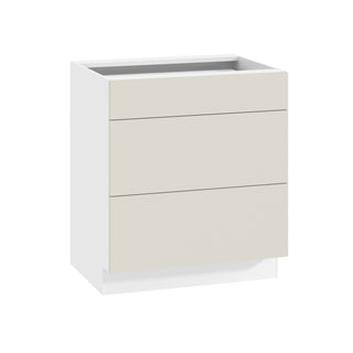Frameless Matte Ivory - 30"W Drawer Base Cabinet