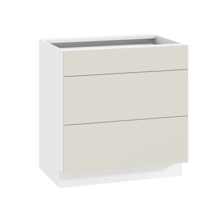 Frameless Matte Ivory - 33"W Drawer Base Cabinet