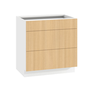 Frameless Oak Blonde - 33"W Drawer Base Cabinet