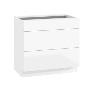 Frameless High-Glossy White - 36"W Drawer Base Cabinet