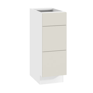 Frameless Matte Ivory - 12"W Vanity Drawer Base Cabinet