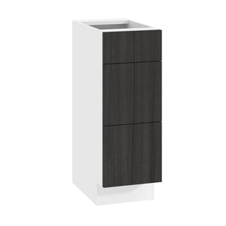 Frameless Oak Shade - 12"W Vanity Drawer Base Cabinet