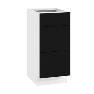 Frameless Matte Black - 15"W Vanity Drawer Base Cabinet
