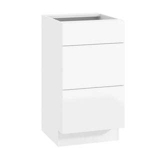 Frameless High-Glossy White - 18"W Vanity Drawer Base Cabinet