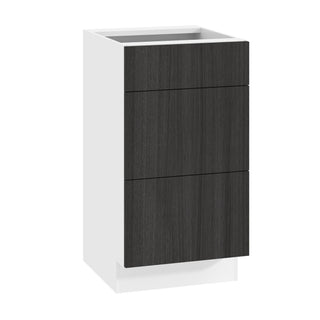 Frameless Oak Shade - 18"W Vanity Drawer Base Cabinet
