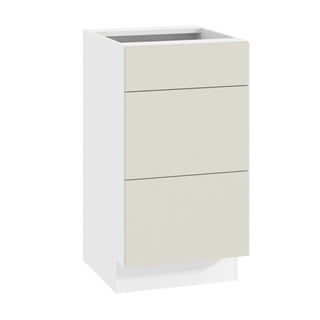 Frameless Matte Ivory - 18"W Vanity Drawer Base Cabinet