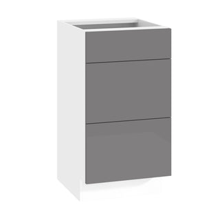 Frameless High-Glossy Gray - 18"W Vanity Drawer Base Cabinet