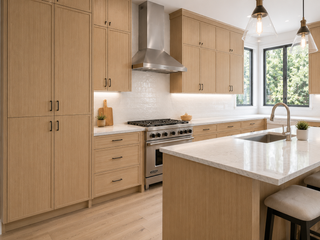 Slim White Oak Kitchen - homecabinets