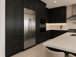Iron Black Shaker cabinet detail 1 - HomeCabinets