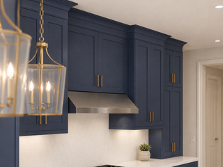 Navy Blue Shaker cabinet detail 5 - HomeCabinets