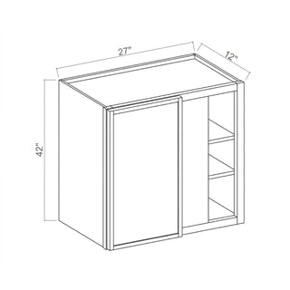 Slim Aston Green - 27"W × 42"H Blind Corner Wall Cabinet