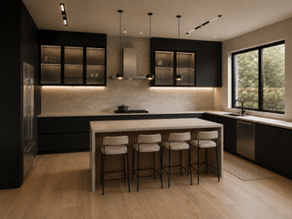 Frameless Crystal Glass Kitchen - homecabinets