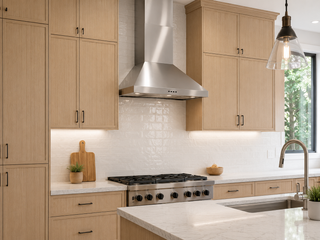 Slim White Oak Kitchen - homecabinets