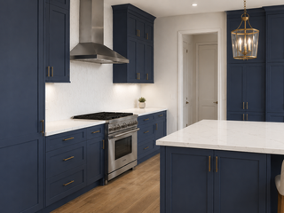 Navy Blue Shaker cabinet detail 4 - HomeCabinets