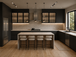 Frameless Crystal Glass Kitchen - homecabinets