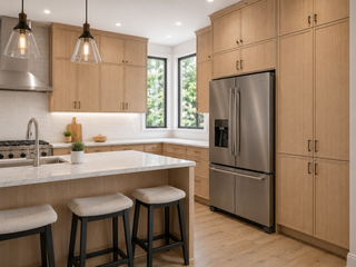 Slim White Oak Kitchen - homecabinets