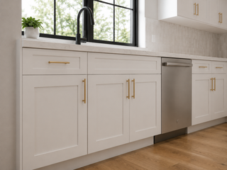 Frost White Shaker cabinet detail 4 - HomeCabinets
