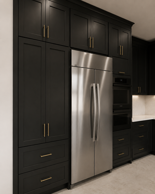 Iron Black Shaker cabinet detail 3 - HomeCabinets
