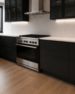 Frameless Midnight Glass Kitchen - homecabinets
