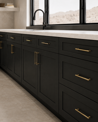 Iron Black Shaker cabinet detail 4 - HomeCabinets