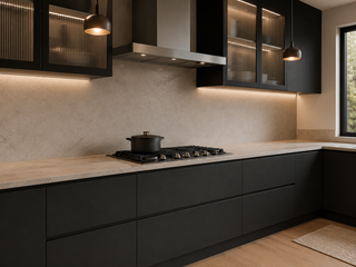 Frameless Crystal Glass Kitchen - homecabinets
