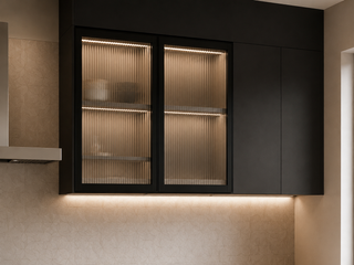 Frameless Crystal Glass Kitchen - homecabinets