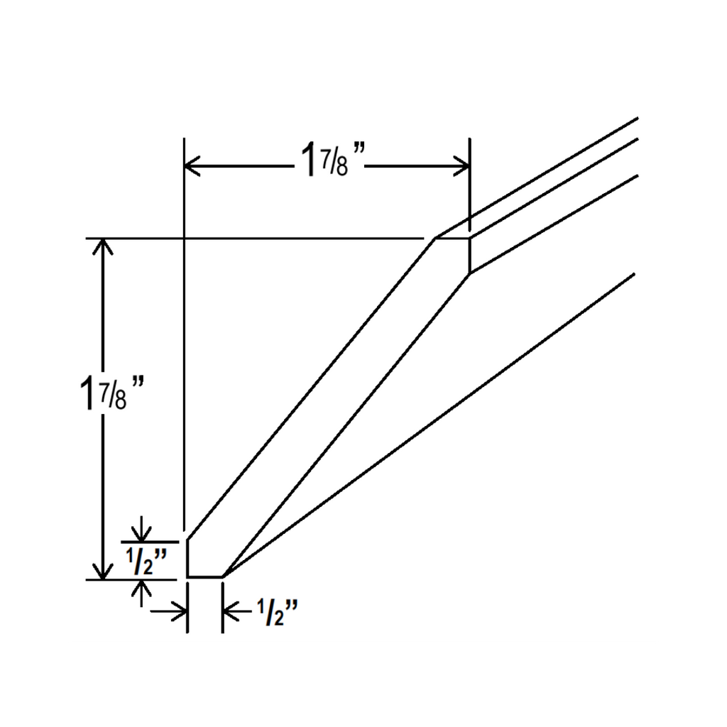 Aston Green Angled Crown Molding 1-7/8