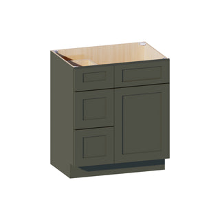 Aston Green - 30"W Offset-Sink Vanity Combo Cabinet (Drawer on Left)