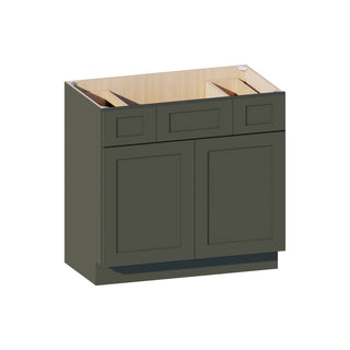 Aston Green - 36"W Centered-Sink Vanity Combo Cabinet