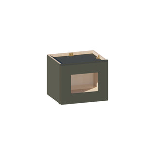 Aston Green - 15"W × 12"H Glass-Door Wall Cabinet