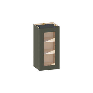 Aston Green - 15"W × 30"H Glass-Door Wall Cabinet