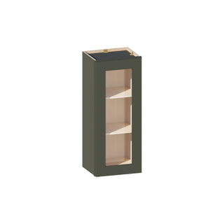 Aston Green - 15"W × 36"H Glass-Door Wall Cabinet