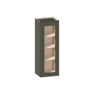 Aston Green - 15"W × 42"H Glass-Door Wall Cabinet