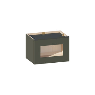 Aston Green - 18"W × 12"H Glass-Door Wall Cabinet